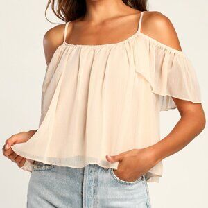 Lulus Got Me Moving Blush Pink Off-the-shoulder Top - Size M